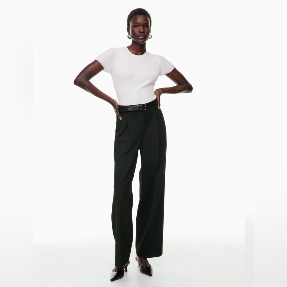 Aritzia Babaton Pleated Pants Size US 6 Black